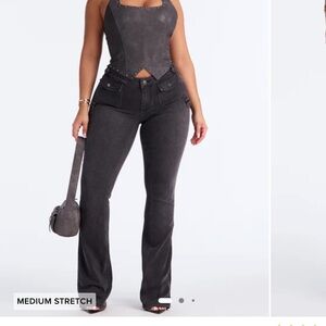 Fashion Nova Bonus Points Bootcut Jeans - Black Wash